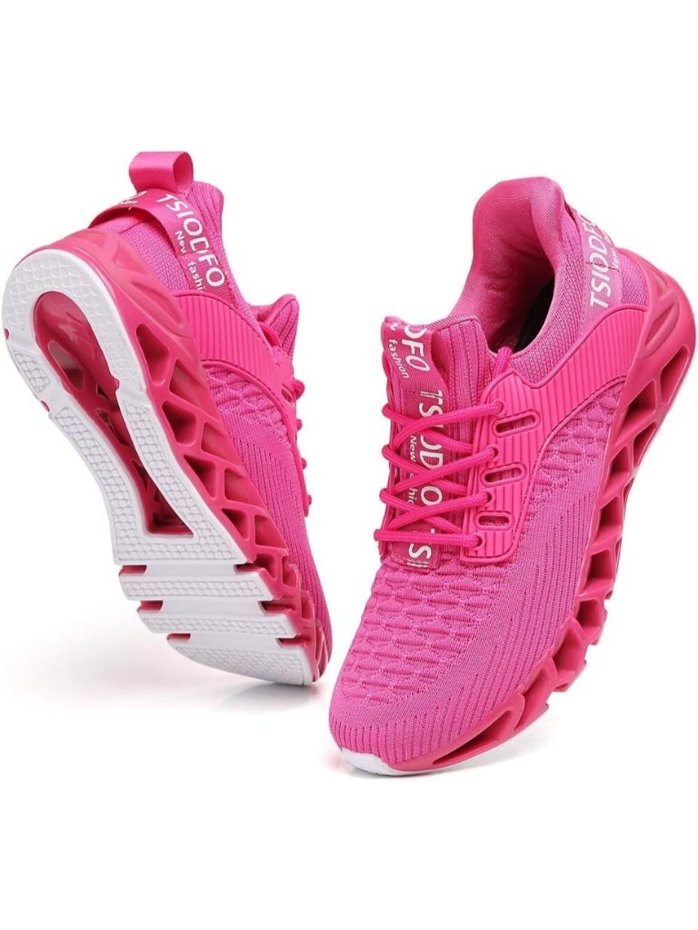Women's Rose Red Mesh Comfortable Athletic Sport Running Tennis Walking Sneaker